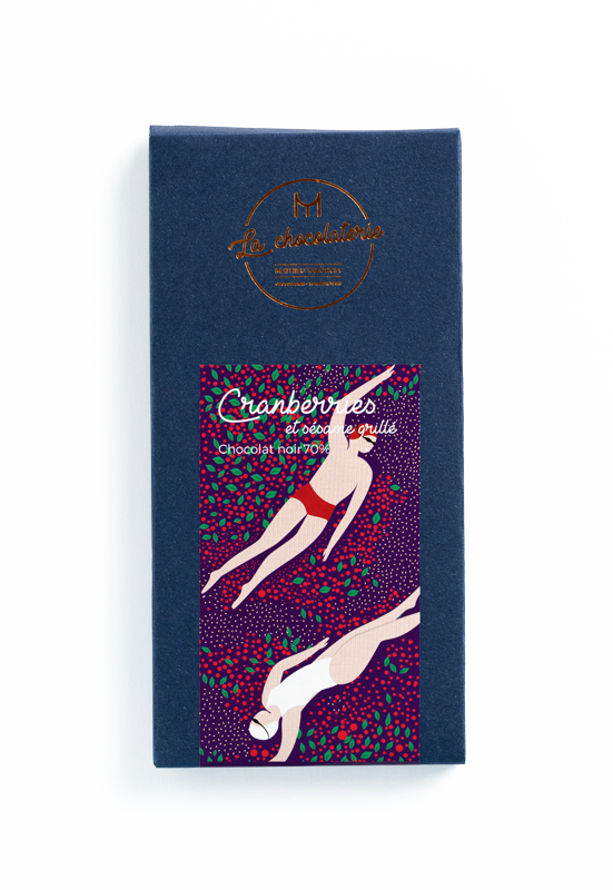 Cranberries et sésame grillé - (noir 70%)