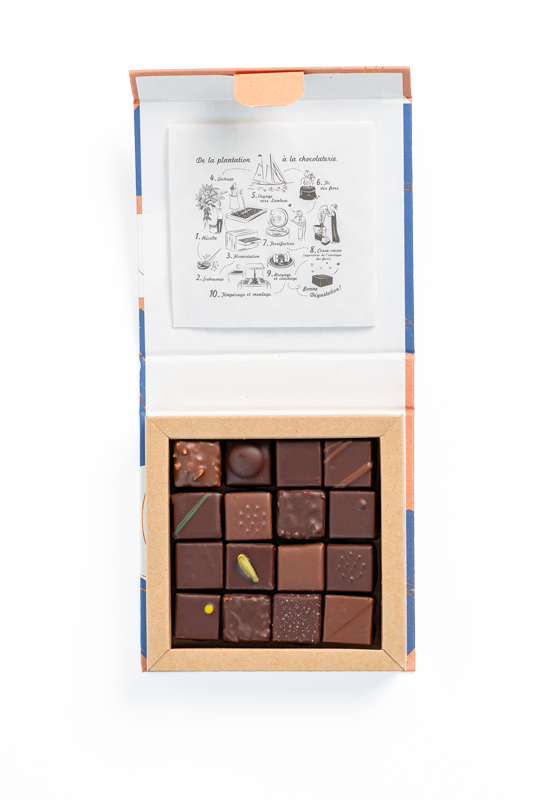 Coffret ganaches et pralinés (16bonbons)