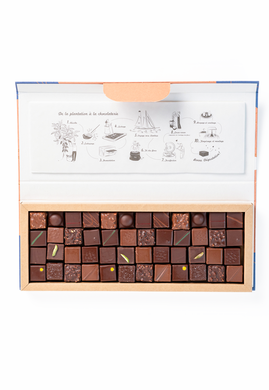 Coffret ganaches et pralinés (48bonbons)